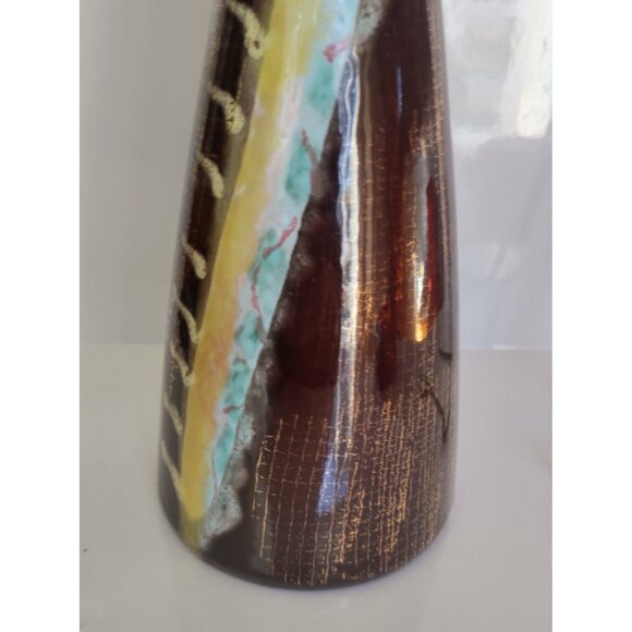 Vintage Jasba Keramik West German Hand Painted Vase 639-32 12 1/2" tall - Picture 8 of 10